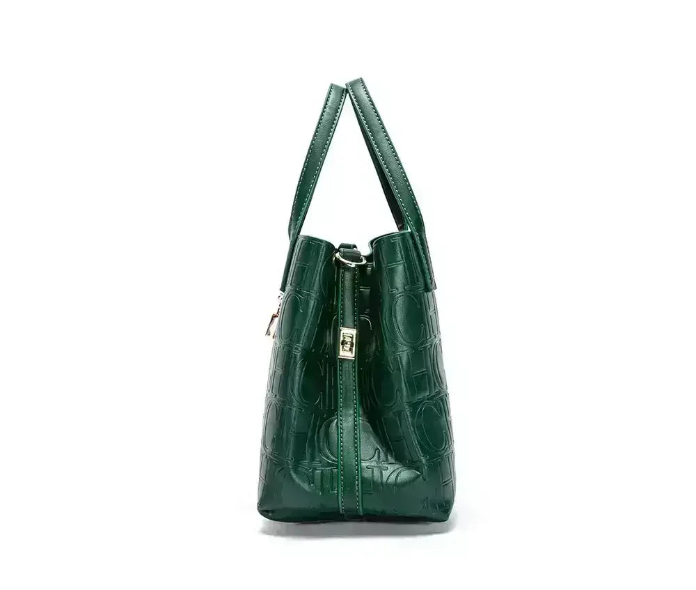 Large Capacity Handbag Luxury Brand Temperament Letter Print with Lock Design 2025 Trendy Women's Crossbody Bag