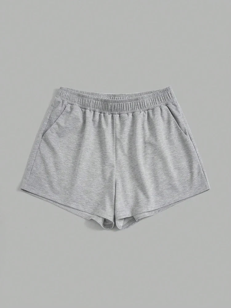 Plus Size Women's Elastic Waist Biker Shorts 3 Piece Running Workout Yoga Shorts Best for Summer Polyester