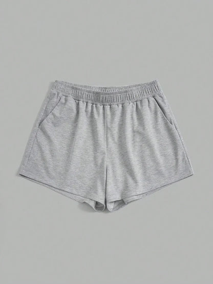 Plus Size Women's Elastic Waist Biker Shorts 3 Piece Running Workout Yoga Shorts Best for Summer Polyester