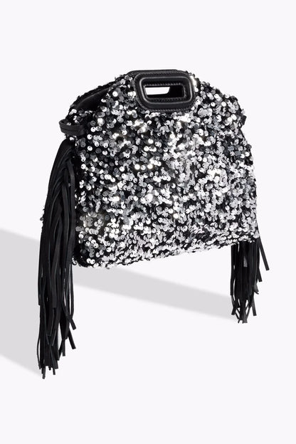 Glitter Sequined Handbag for Women, Luxury Designer Shoulder Bag with Tassel, Fashion Crossbody Bucket Bag for Ladies Elegant