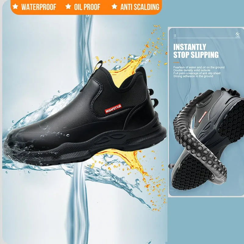Men's Work Shoes Non Slip Oil Resistant Chef Shoes Suitable Seasons Lightweight and Comfortable with A Soft Sole That Not Tiring