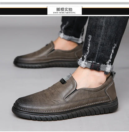 High Quality Outdoor Comfortable Fashion Soft Classic Driving Non-slip Flats Moccasin Handmade Men Cowhide Leather Casual Shoes