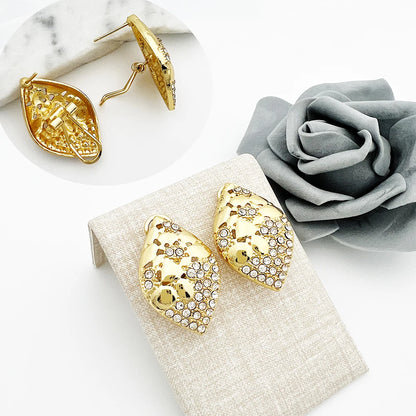 Quality Women Jewelry Sets Luxury Design Dubai Trending Gold Color Necklace Earrings Ring Bracelet Wedding Party Gift
