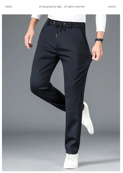 Men's Stretch Casual Pants Autumn Elastic Waist Straight Jogger Sweatpants Korean Business Classic Brand Trousers Male Clothing