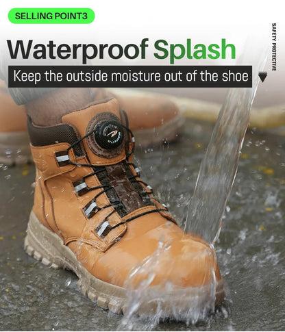 Steel Toe Safety Boots Men Waterproof Work Boots Anti-smash Anti-Puncture Safety Shoes Indestructible Shoes Botas Para Hombre