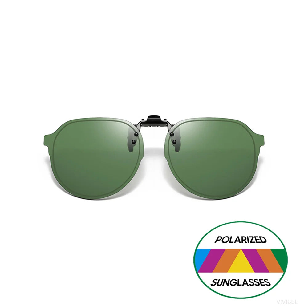 Flip Up Clip on Sunglasses Polarized Men Driving Women Fishing UV400 Night Vision Sun Glasses Clips Universal Goggles