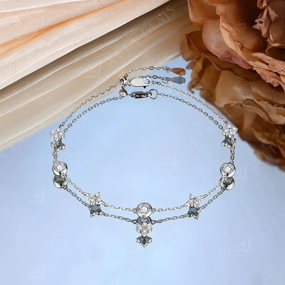 Classcial Moissanite Bracelet for Women 925 Sterling Silver Soild 18K 14K 10K Gold Pearl Bracelet for Party Anniversary