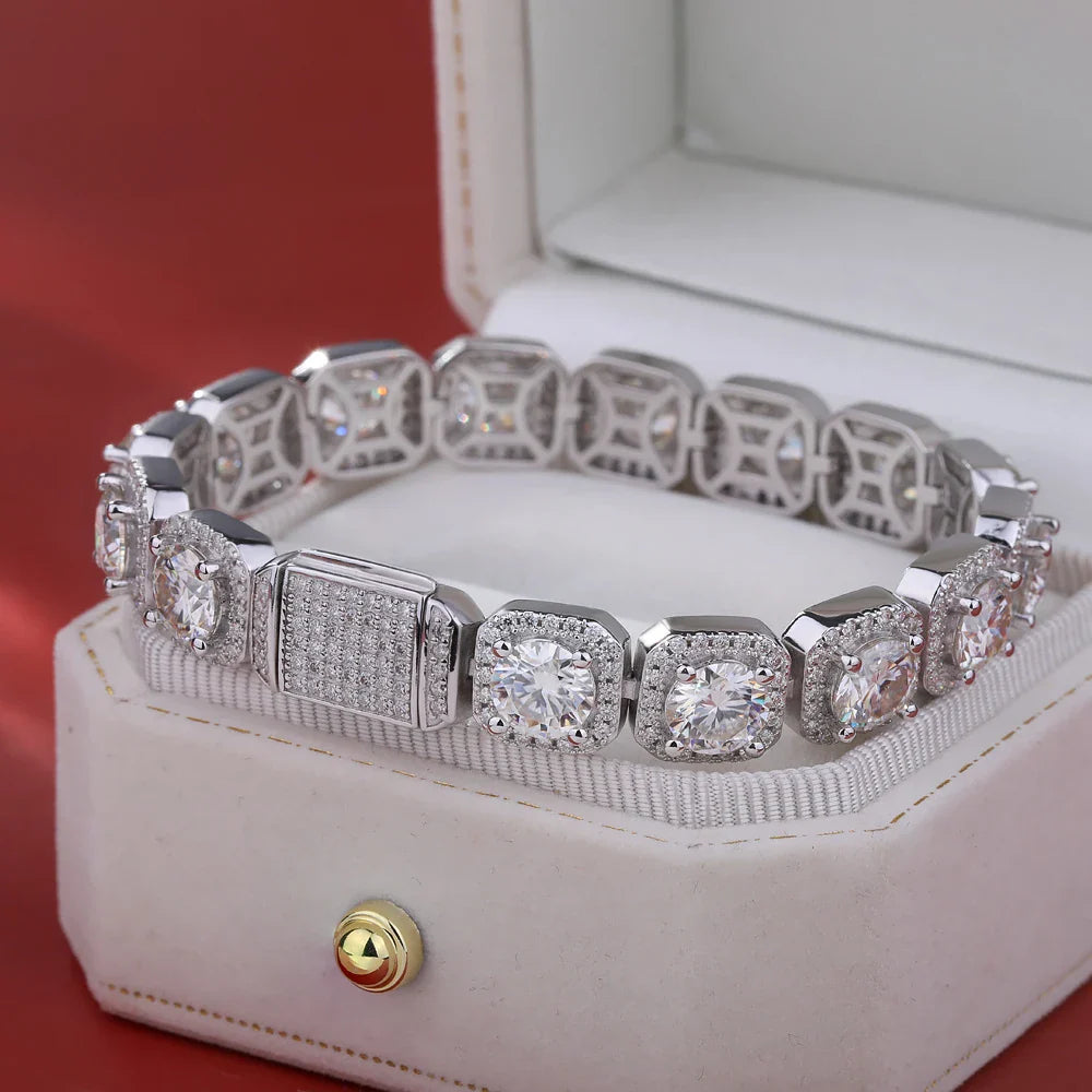Luxury Full Moissanite Bracelets S925 Silver GRA Certified Lab Diamond Hand Chain for Women Men Wedding Fine Jewelry Gifts
