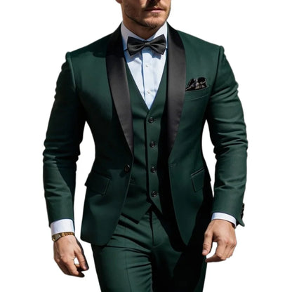 Men's 3pcs Suit Set Jacket Vest Pants, Prom Party Wedding Business Suits for Men мускульный костюм wedding suits for men