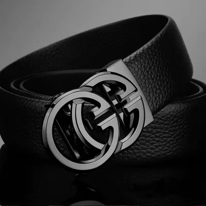 Men's high quality belt luxury belt, black men's automatic buckle jeans men's belt suit belt