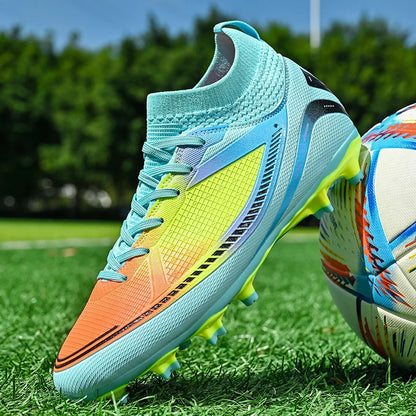 Mens Soccer Shoes TF/FG High Ankle Football Boots Kids Women Outdoor Sports Shoes Multicolor Training Match Athletic Sneakers