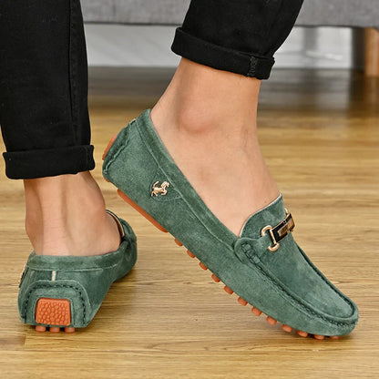 Men Fashion Luxury Leisure Leather Loafers Shoes Slip on Soft Comfortable Non-slip Driving for Men