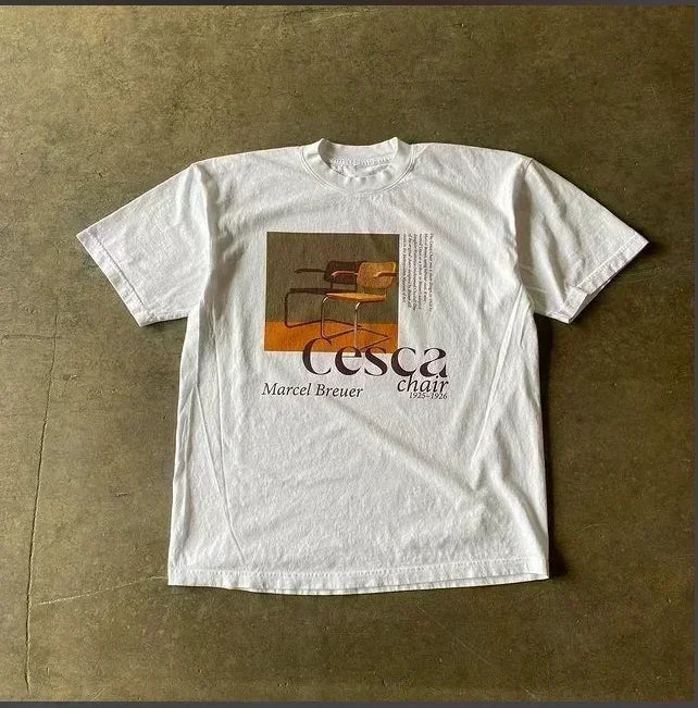 Fashion Tee Women Men T-shirt Y2K Loose Street Letter Print Short Sleeve Casual T-shirt 2025 Summer Retro Harajuku Top