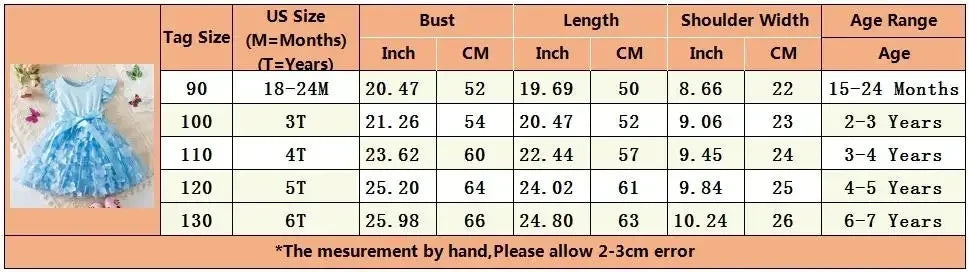 Summer Dress for Girls 2-6Y Bow Tutu Butterfly Kid's Princess Dress Elegant Wedding Party Dress