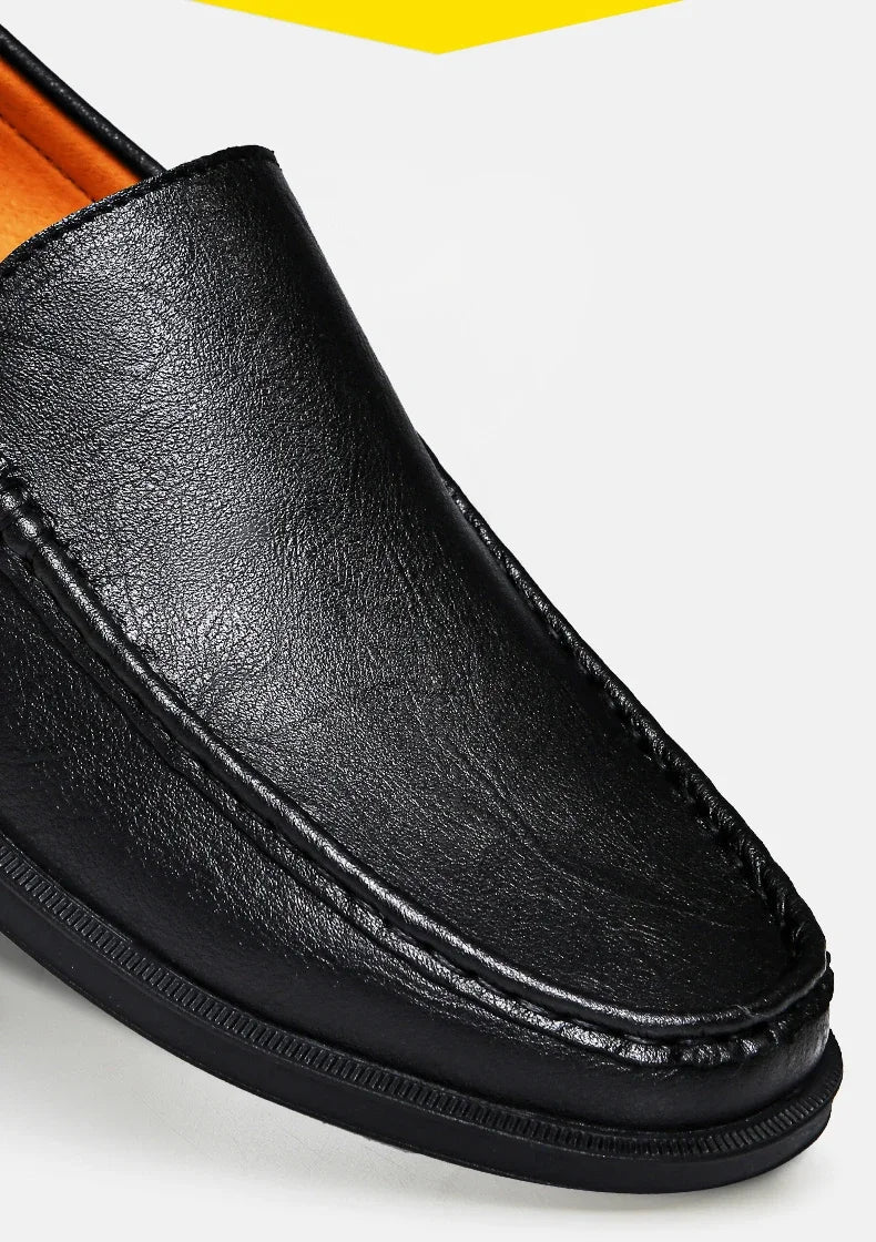 Genuine Leather Slip on Loafers Men Formal Dress Shoes Office Driving Wedding Party Mocasines Hombre Big Size Casual Shoes