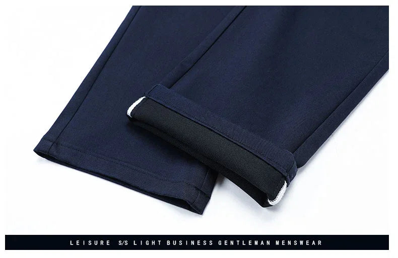 Fiber Men's Casual Pants Anti-wrinkle Comfortable Baggy Straight Business Formal Trousers Male Brand Clothing