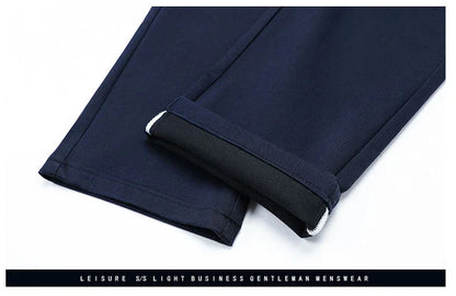 Fiber Men's Casual Pants Anti-wrinkle Comfortable Baggy Straight Business Formal Trousers Male Brand Clothing