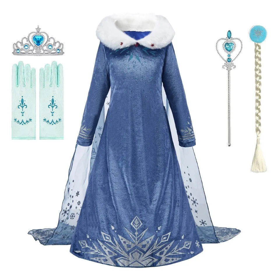 Fantasia Infantil de Rainha da Neve para Crianças, Cosplay da Elsa, Apresentação, Lantejoulas, Disfarce, Vestido Elegante de Princesa para Festa de Meninas, Fantasia de Halloween