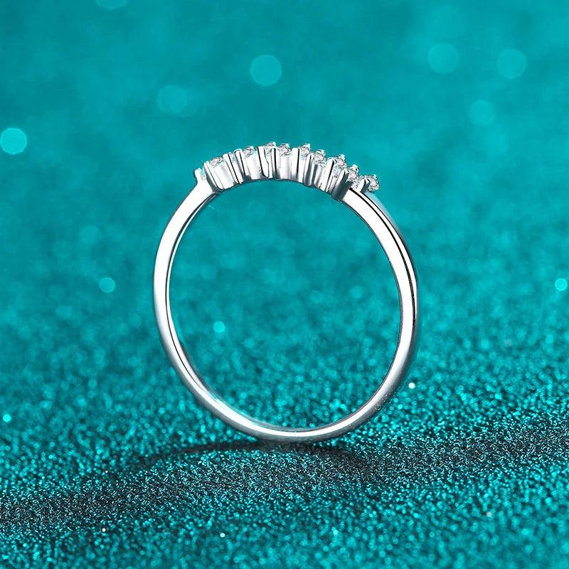 Full 1.5mm D Moissanite Rings for Women 925 Sterling Silver Lab Diamond Wedding Ring Stackable Ring Band Gemstone