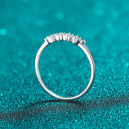 Full 1.5mm D Moissanite Rings for Women 925 Sterling Silver Lab Diamond Wedding Ring Stackable Ring Band Gemstone