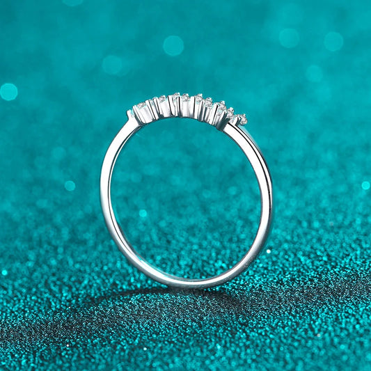 Full 1.5mm D Moissanite Rings for Women 925 Sterling Silver Lab Diamond Wedding Ring Stackable Ring Band Gemstone