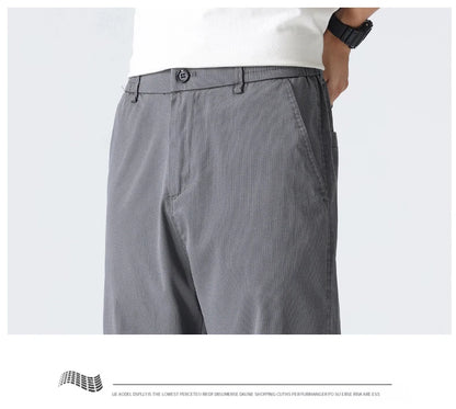 Coffee Ultra-thin Wide Pants Men Lyocell Fabric Breathable Soft Straight Casual Trousers Loose Simple Male Sweatpants
