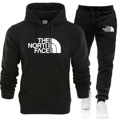 2025 Men's Autumn/Winter Fashion Printed Casual Two Piece Hooded Sports Shirt and Pocket Pants Regular Fit Outdoor Sports Set