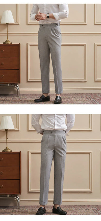 Neapolitan-Style Men‘s Cuffed Ankle Trousers | Slim Fit | Spring/Summer New Arrival
