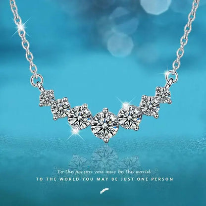 Moissanite Necklace for Women Wedding Fine Jewelry with Certificates 925 Sterling Silver Plated 18K White Gold Necklace