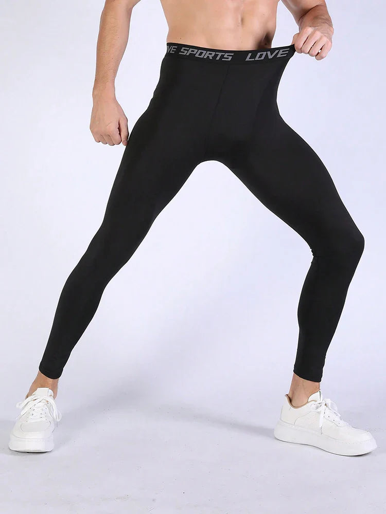 Men's high-stretch sports fitness tights running tights quick-drying breathable cool and dry compression pants