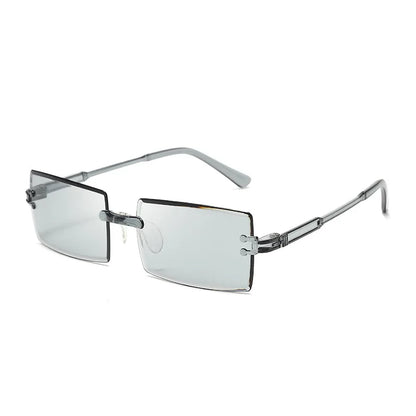 20 Pcs Per Set Rimless Rectangle Sunglasses Fashion Gradient Ocean Lenses Shades Ins Trendy Beach Vacation Sun Glasses