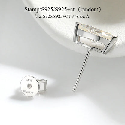 18K Plated 0.3-3CT Certified Moissanite Stud Earrings for Women Marquise Cut Lab Diamond 925 Sterling Silver Jewelry