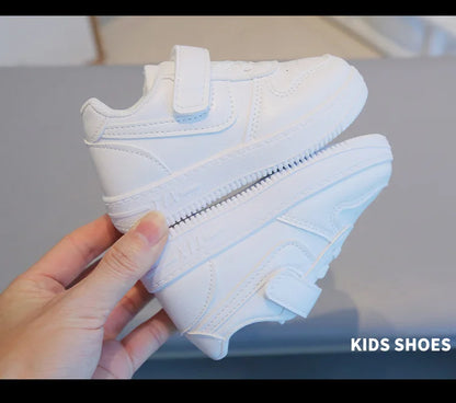 Tenis Sneakers Kids Spring/Autumn New Boys Girls Sports Shoes Casual Board Shoes Leather Soft Soled Children Small White Shoes