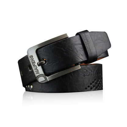 Simple Leather Men's Belt Luxury High Quality Classic Buckle Business Cowboy Vintage Waistband Alloy Belts