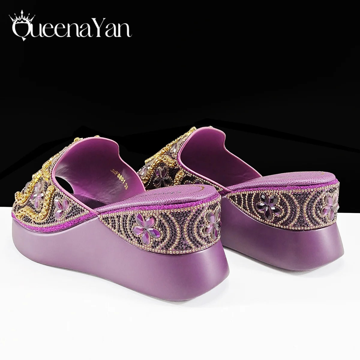 Popularity Open Toe Luxury Fashion Women High Heels Shoes and Bags Set With Rhinestone for Wedding Party Elegant