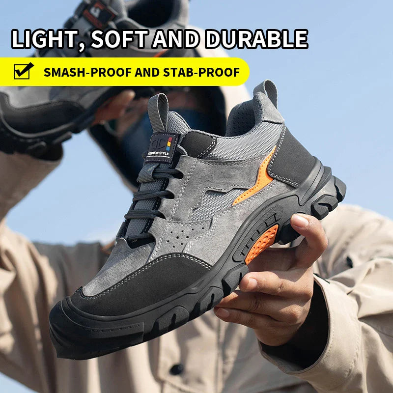Men Safety Shoes Steel Toe Security Protection Work Boots Fashion Working Sneakers Anti-Smash Anti-puncture Indestructible Shoes