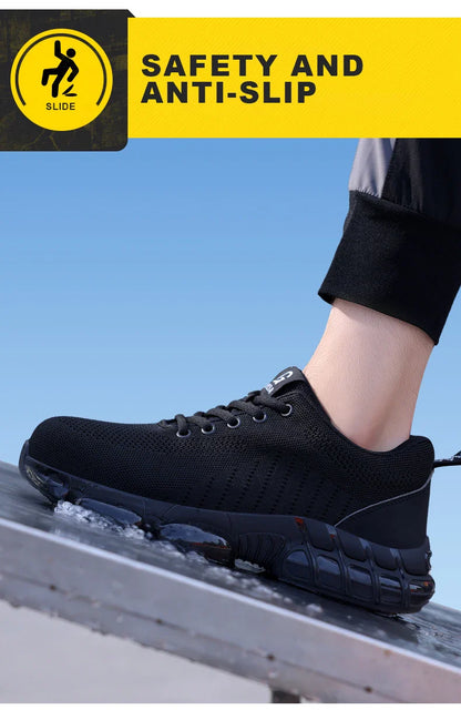Steel Toe Safety Shoes for Men Women Comfortable Breathable Non Slip Work Shoes Security Protective Shoes Comfortable Sneakers ﻿