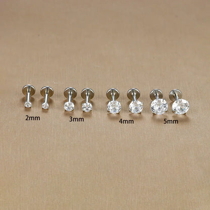 2PC Labret Tragus Stud Earrings 16G Surgical Stainless Steel CZ Crystal  Monroe Helix Cartialge Conch Medusa Lip Body Piercing