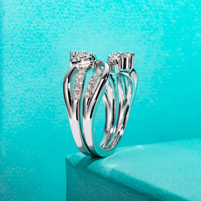 Moissanite Wedding Band Set 925 Sterling Silver D Color Lab Created Diamond Crown Bridal Ring Set For Women Jewelry