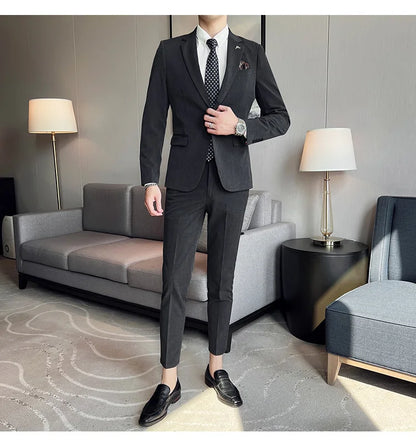 Terno Masculino Casual de Escritório Noivo Casamento Blazer Calça Social