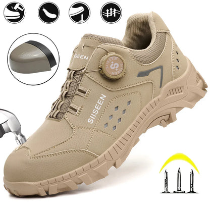 Men's Steel Head Safety Shoes Puncture And Smash Resistant Lightweight Sole Breathable Upper for Outdoor Workshop Work Shoes