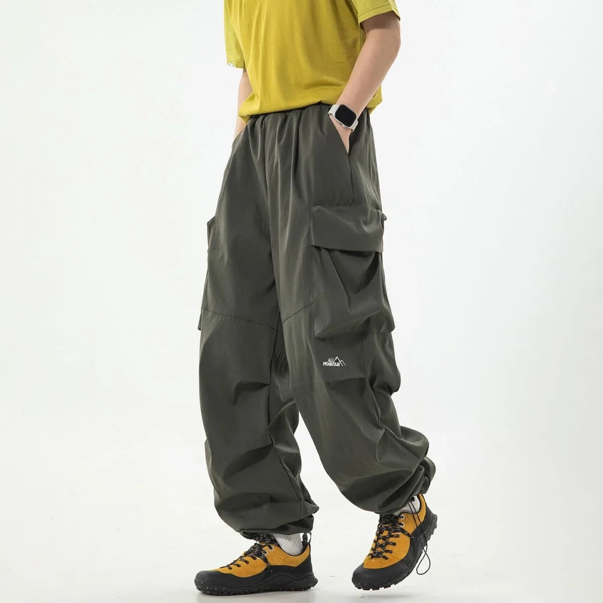 Vintage Baggy Hiking Cargo Pants Men Waterproof Casual Sport Jogging Sping Summer Parachute Pants Outdoor Wide Leg Trousers
