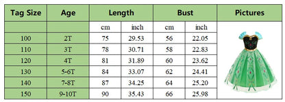 Girl Princess Dress Halloween 2026 Cosplay Party Costume Snow Queen Princess Clothes Children Outfit