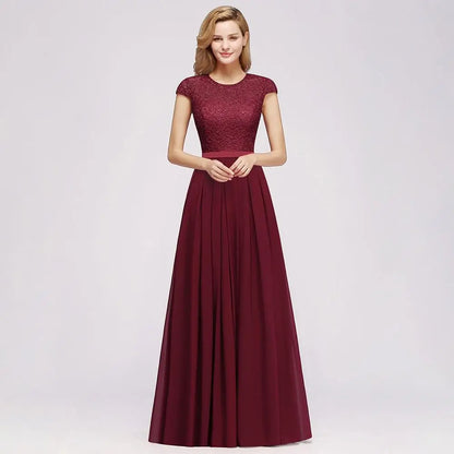 Navy Blue Evening Dresses Elegant A Line Chiffon Lace Women Formal Wedding Guest Prom Party Gowns Robe De Soirée
