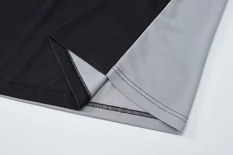 Striped Polo Shirt Men Plus Size 1XL-7XL 110-180kg Short Sleeve T-Shirt Loose Polos Oversized Tops Grey White Big Male Clothing