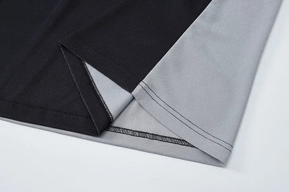 Striped Polo Shirt Men Plus Size 1XL-7XL 110-180kg Short Sleeve T-Shirt Loose Polos Oversized Tops Grey White Big Male Clothing