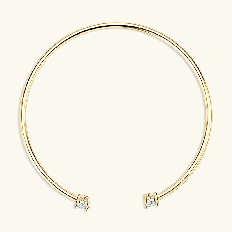 5mm 0.5ct D Moissanite Diamond Cuff Bangle for Women Wedding Bracelet Real Silver 925 Open Bangle Engagement Fine Jewelry