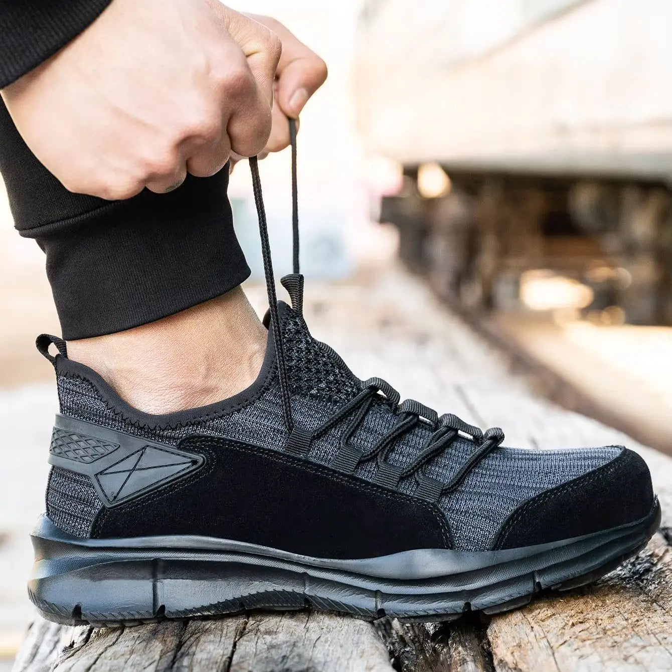 Work Sneakers Men Safety Shoes Construction Steel Toe Work Shoes  Lightweight Safety Boots Anti-Puncture Working Sneakers Kevlar