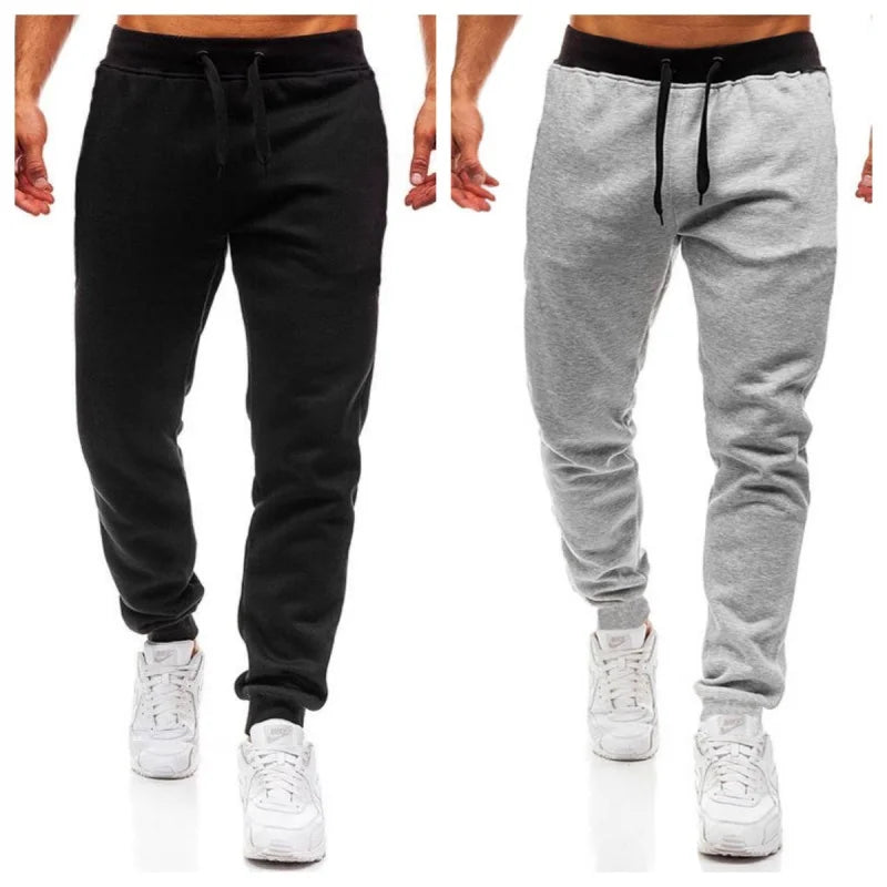 Men's casual elastic waistband drawstring sports pants, running exercise jogging pants, gym men's jogging sports pants