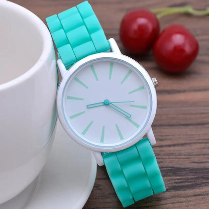 Women's Watches Ultrathin Silicone Ladies Bracelet Large Dial Korean Edition Female Student Fashion Quartz Wristwatch UTHAI CE76